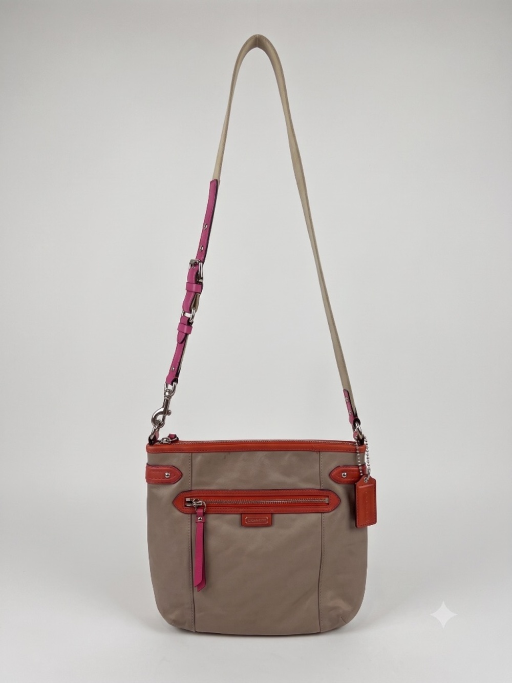 Coach Nylon & Leather Colorblock File Crossbody Bag